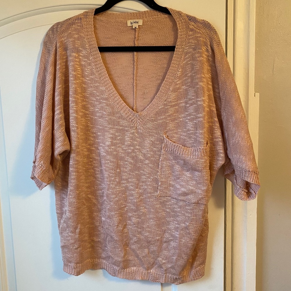 Pink sweater half sleeve
